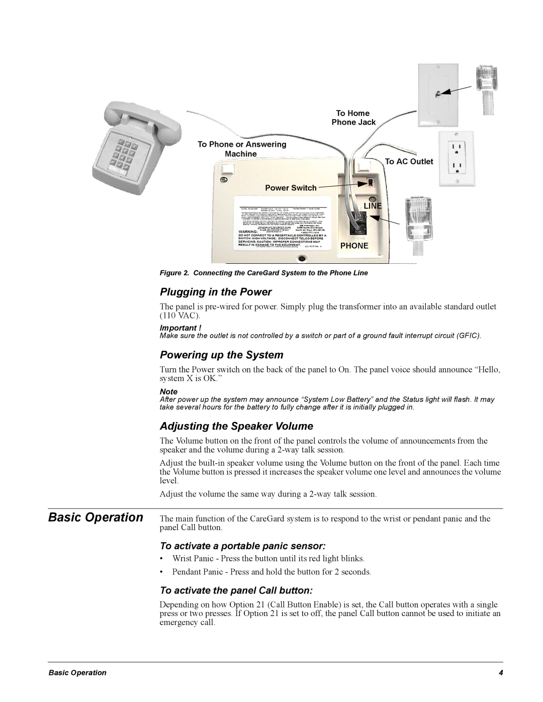 GE 60-883-95R installation instructions Plugging in the Power, Powering up the System, Adjusting the Speaker Volume 