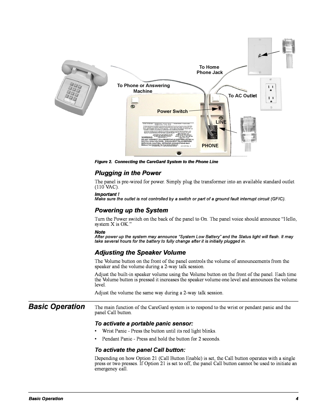 GE 60-883-95R installation instructions Plugging in the Power, Powering up the System, Adjusting the Speaker Volume 