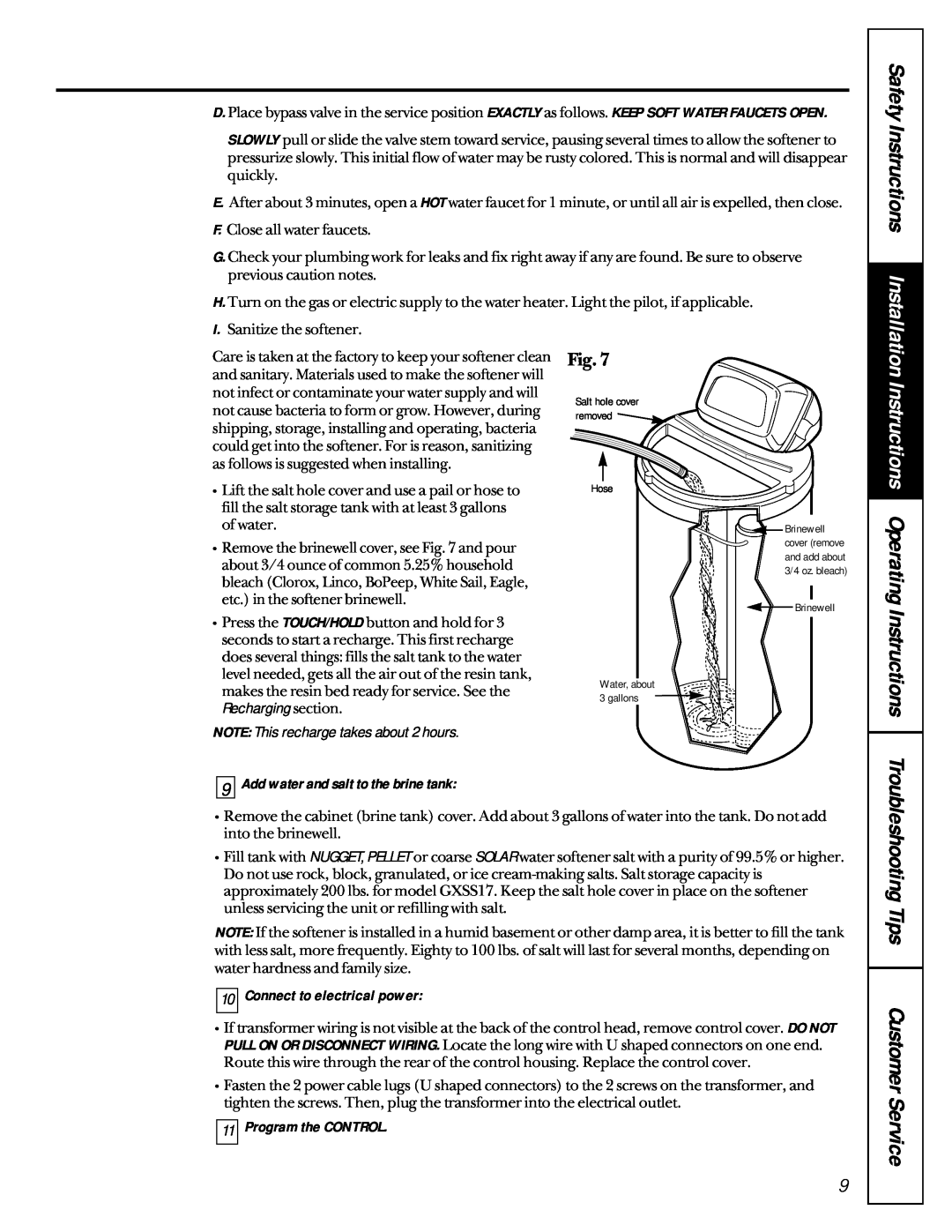 GE 6000A Troubleshooting Tips Customer Service, Safety Instructions Installation, Instructions Operating Instructions 
