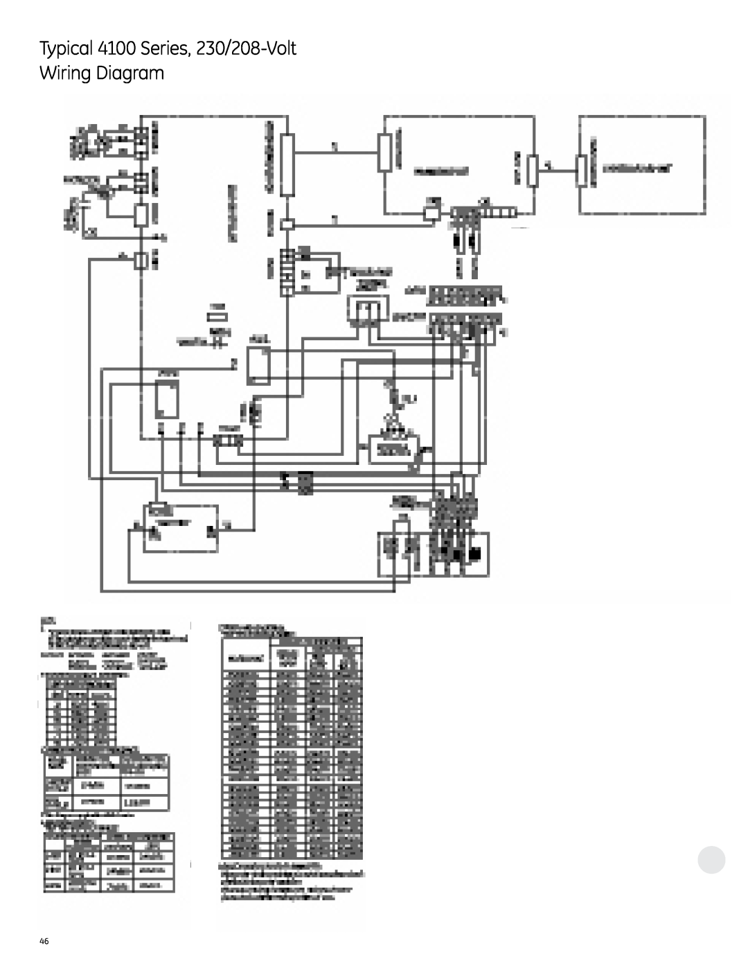 GE 6100 manual Typical 4100 Series, 230/208-VoltWiring Diagram 