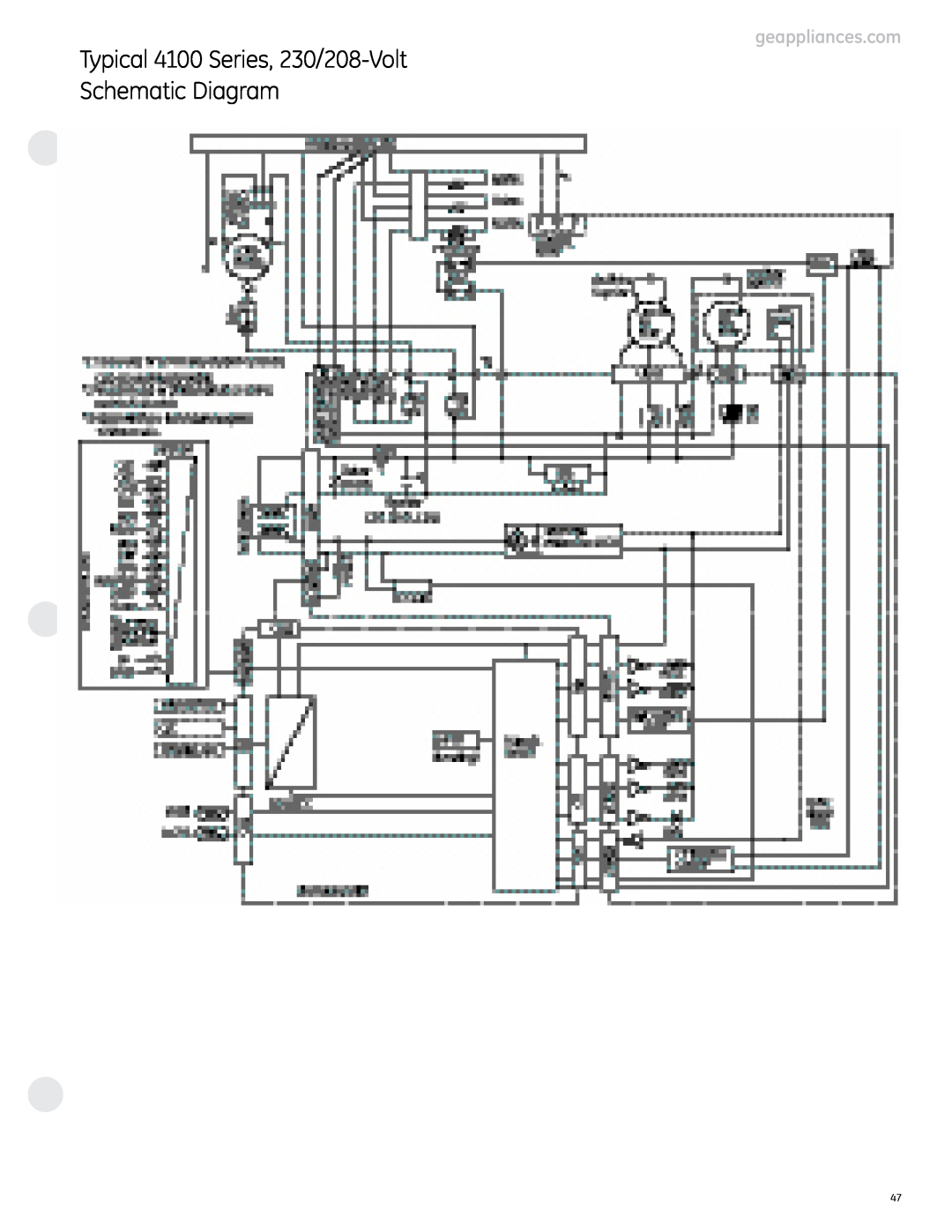 GE 6100 manual Typical 4100 Series, 230/208-Volt, Schematic Diagram 