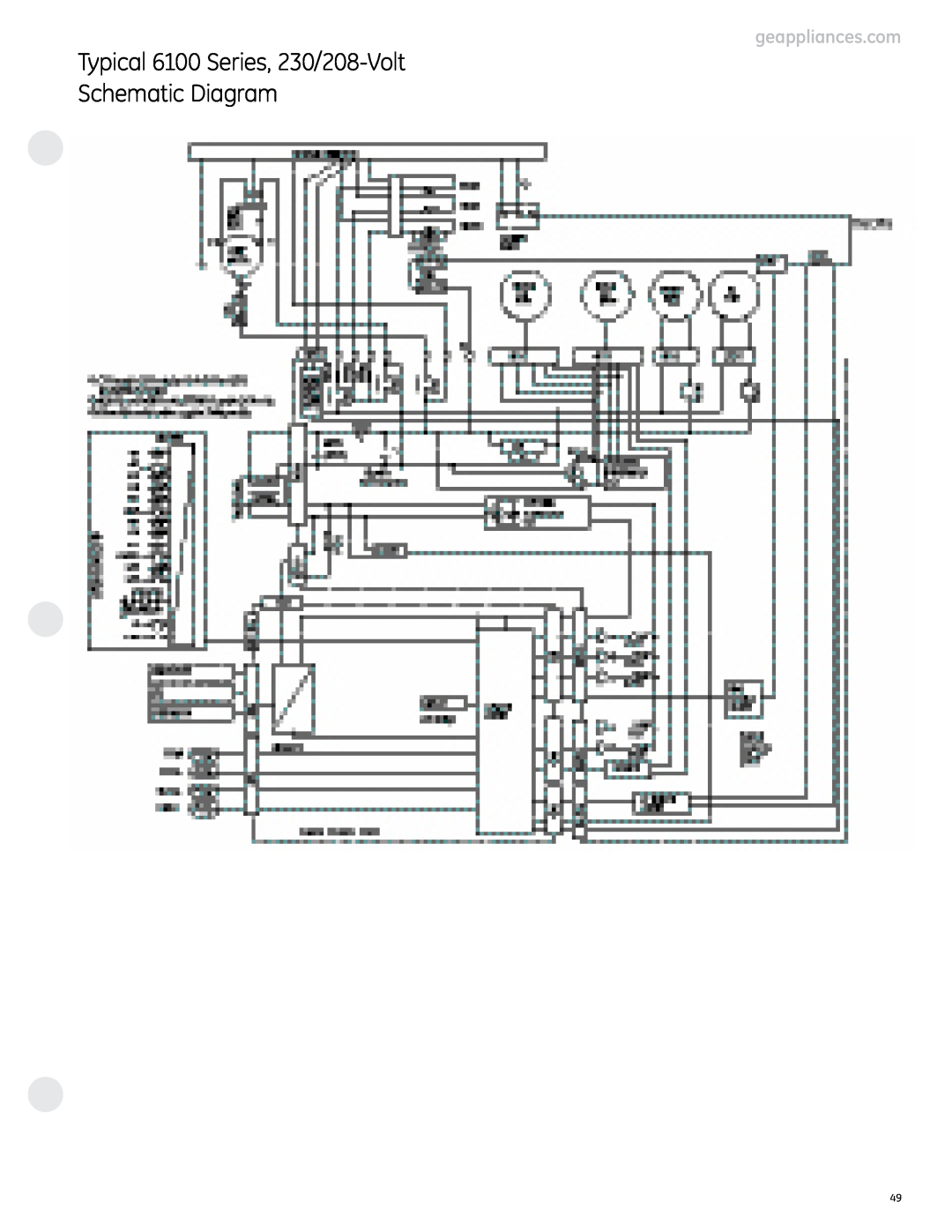 GE 4100 manual Typical 6100 Series, 230/208-Volt, Schematic Diagram 