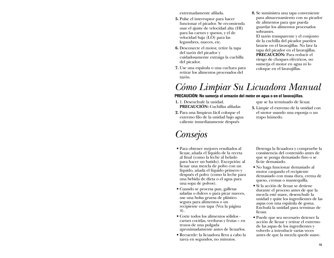 GE 681131067577 warranty Cómo Limpiar Su Licuadora Manual, Consejos 