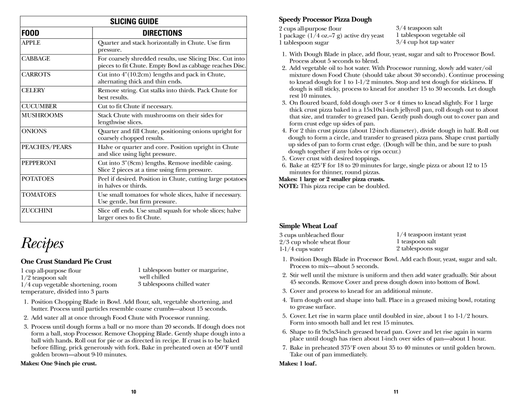 GE 681131689564 warranty Recipes, Slicing Guide 