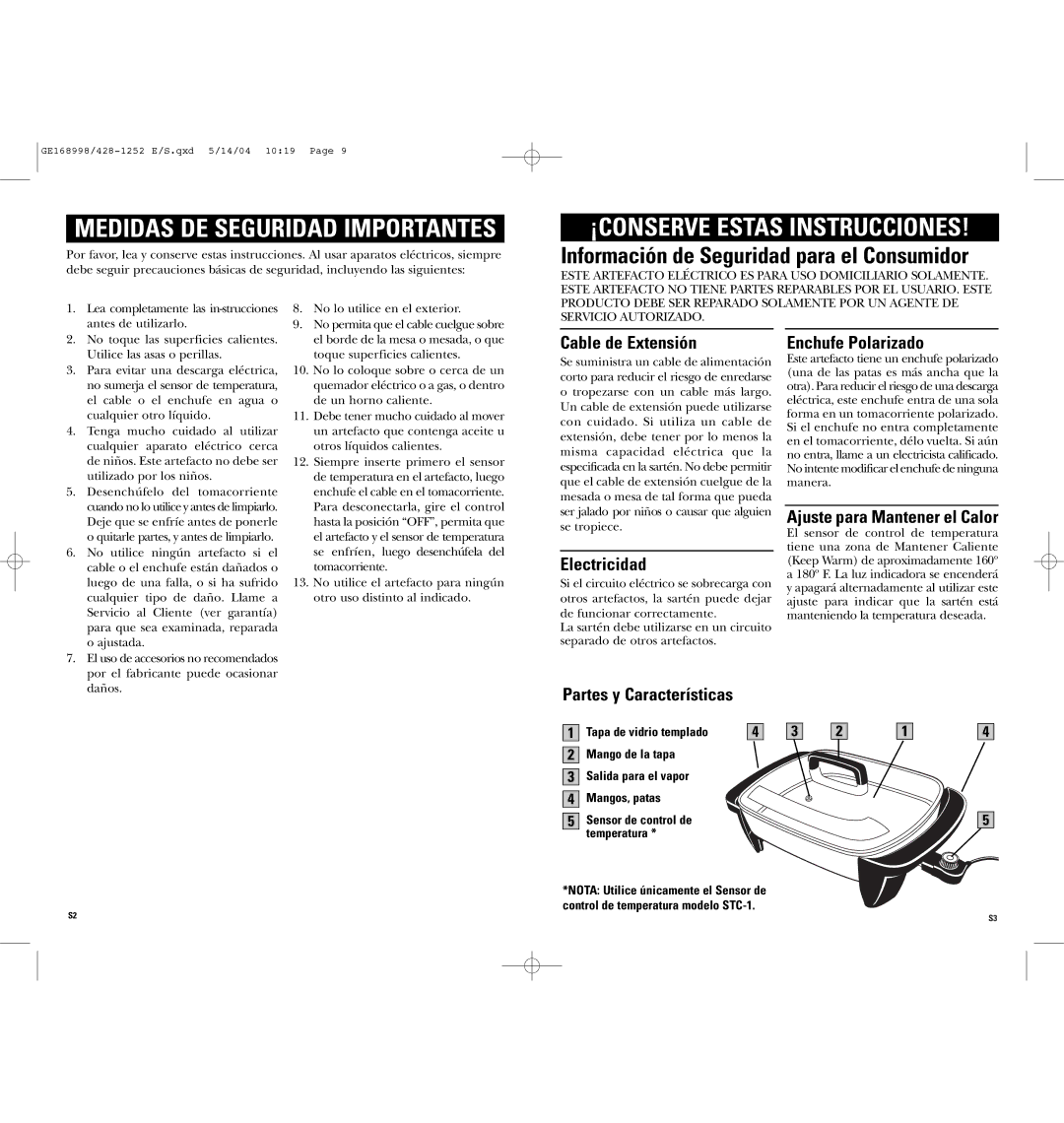 GE 681131689984 warranty ¡CONSERVE Estas Instrucciones, Información de Seguridad para el Consumidor 