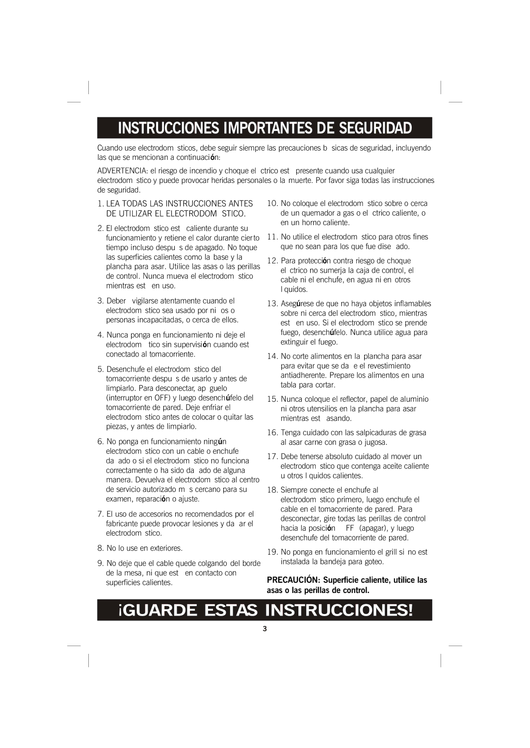 GE 681131690157 manual Instrucciones Importantes DE Seguridad 