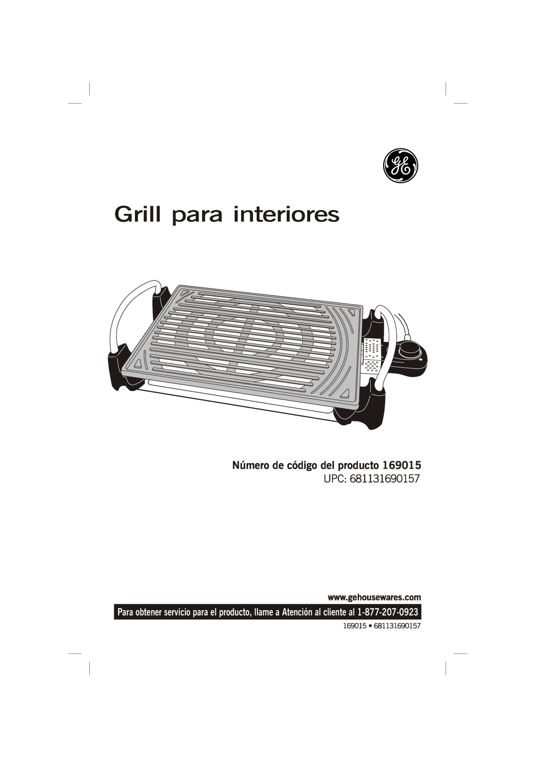 GE 681131690157 manual Grill para interiores, Número de código del producto 