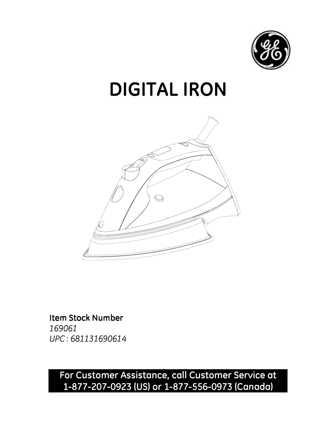 GE 681131690614 manual Digital Iron, Item Stock Number UPC 