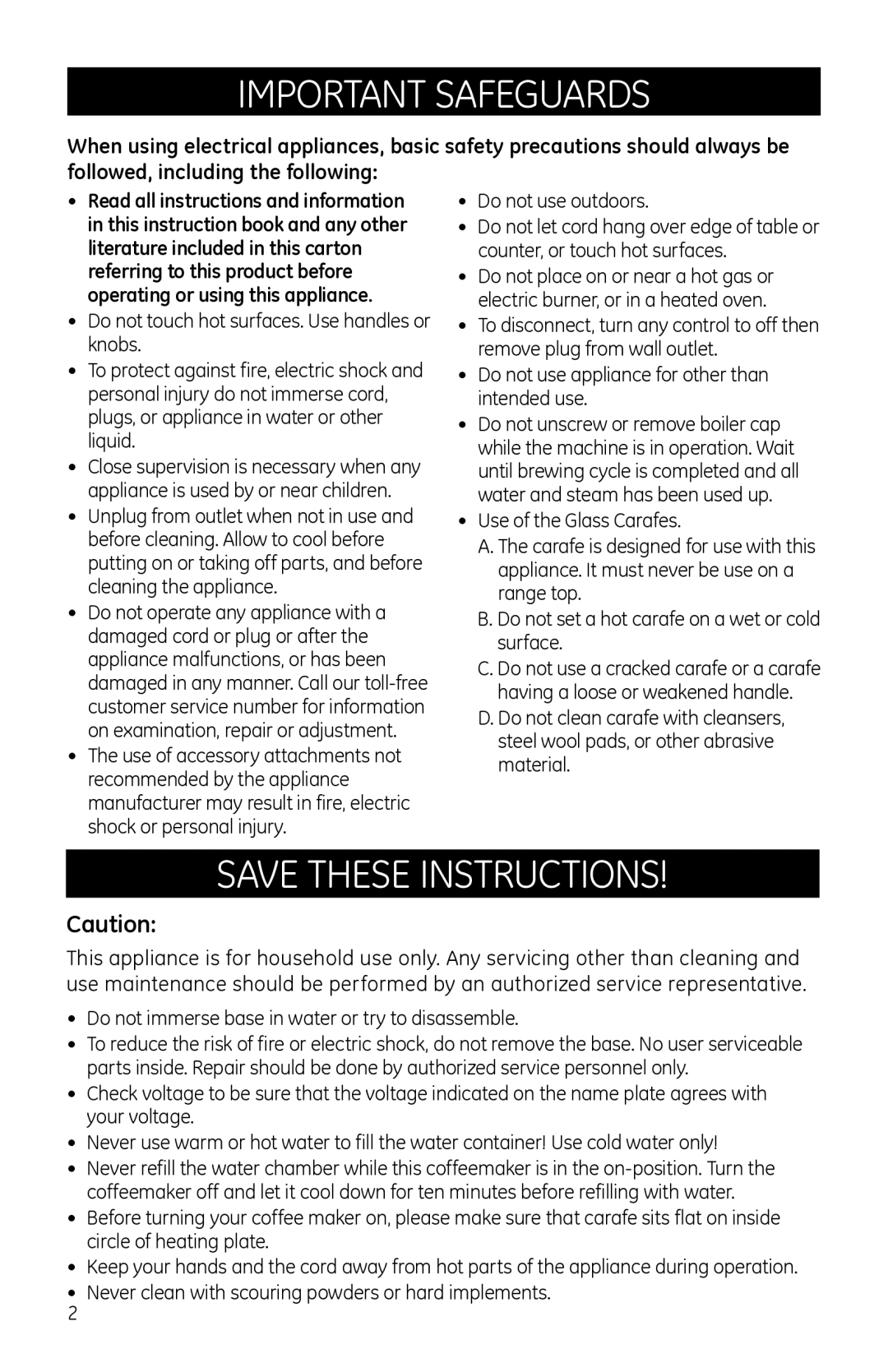 GE 681131690690 manual Important Safeguards 