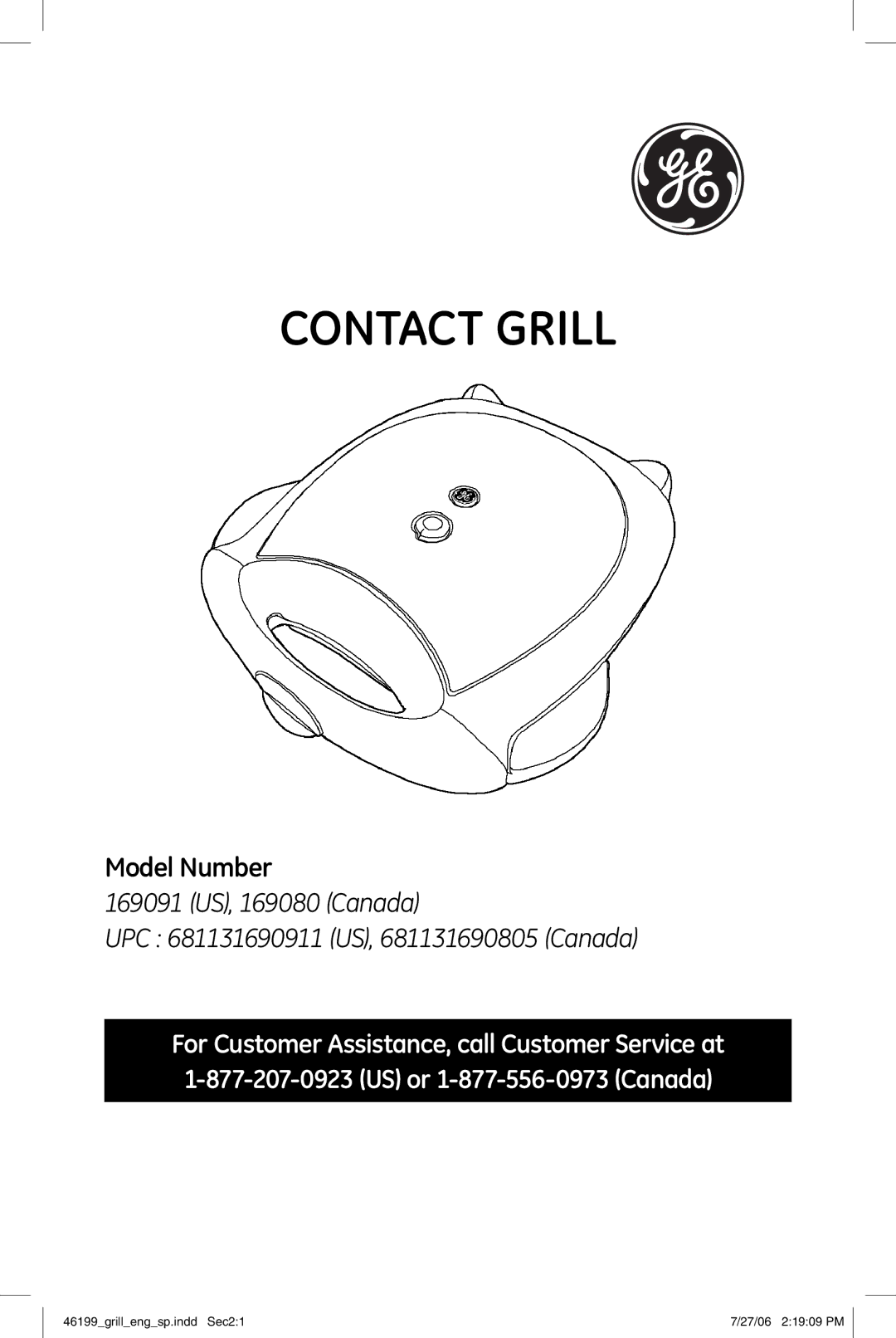 GE 681131690911, 681131690805 manual Contact Grill 