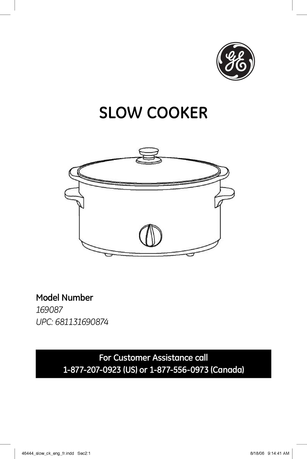 GE 681131690874 manual Slow Cooker 