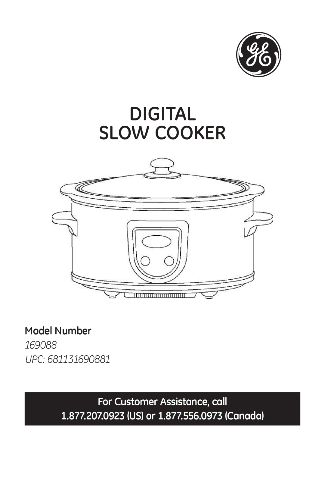 GE 681131690881 manual Digital Slow Cooker 