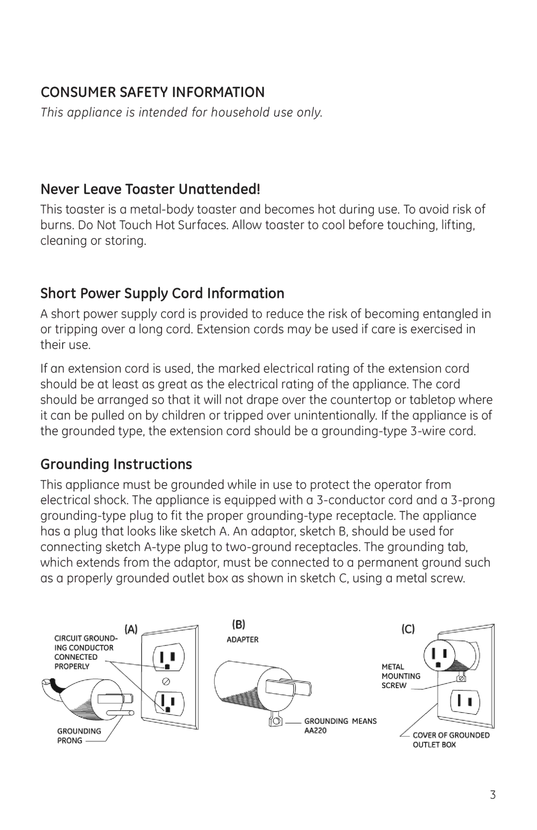 GE 681131690966 manual Consumer Safety Information 