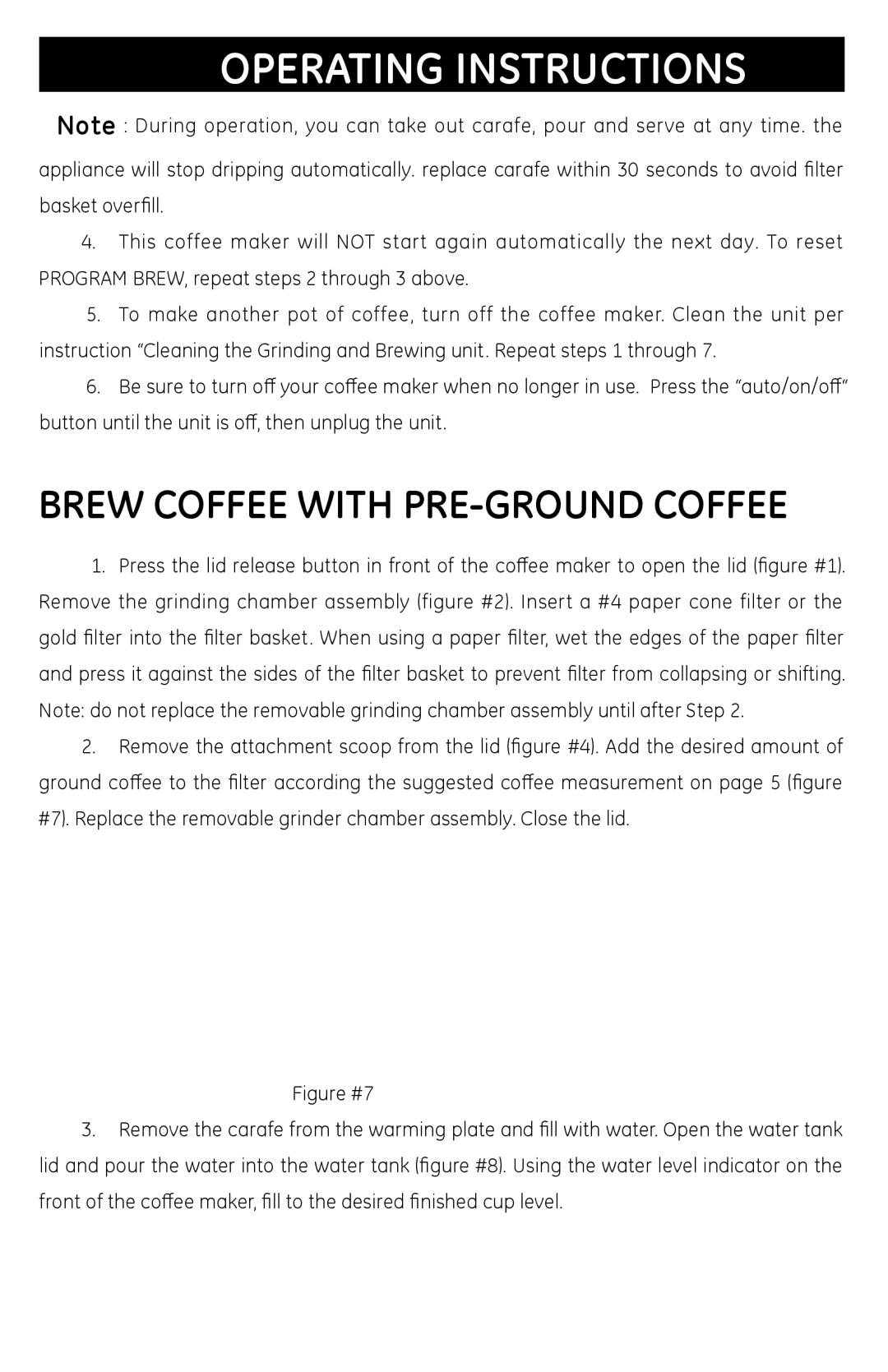 GE 681131691031 manual Brew Coffee with PRE-GROUND Coffee 