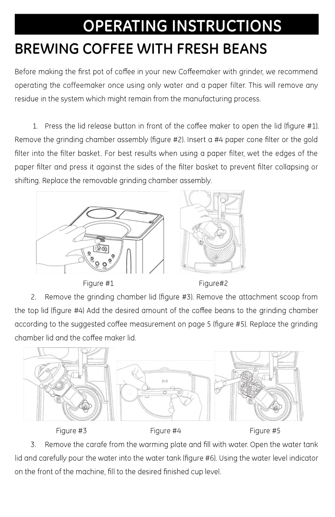 GE 681131691031 manual Brewing Coffee with Fresh Beans 