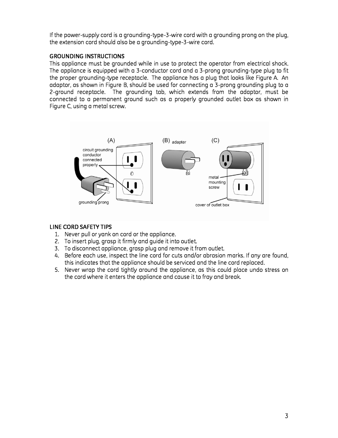 GE 681131691062 manual Grounding Instructions 