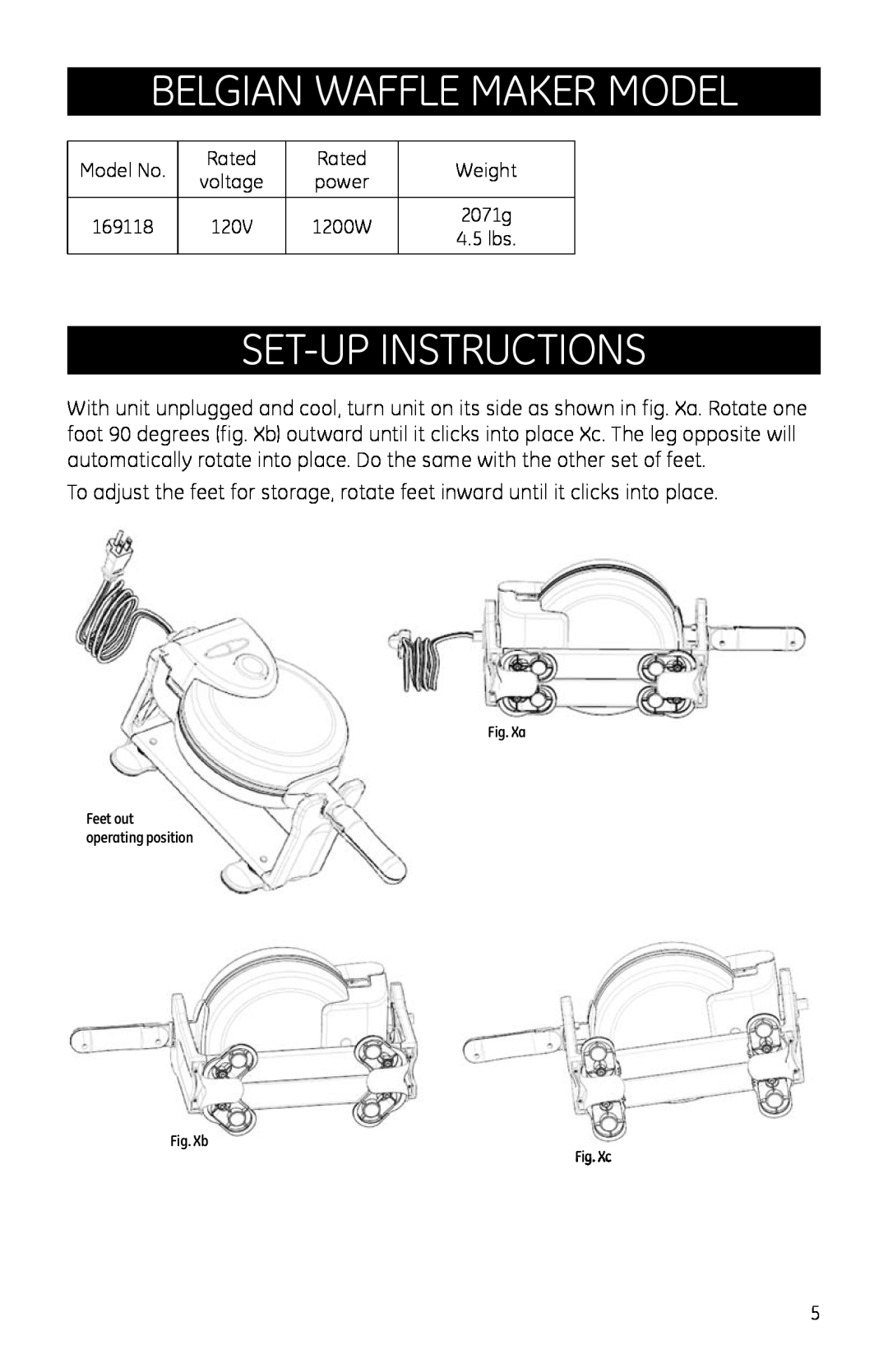 GE 681131691185 manual SET-UPINSTruCTIONS, Belgian Waffle Maker Model 
