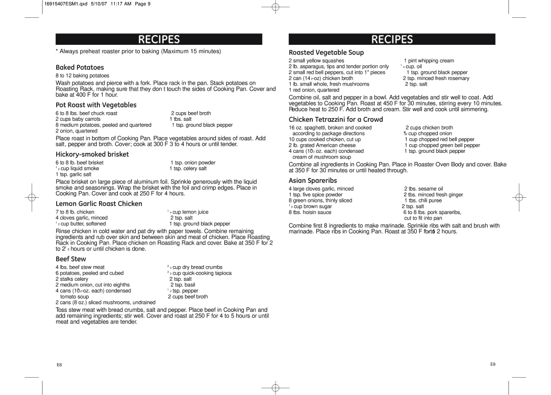 GE 681131691543 warranty Recipes 