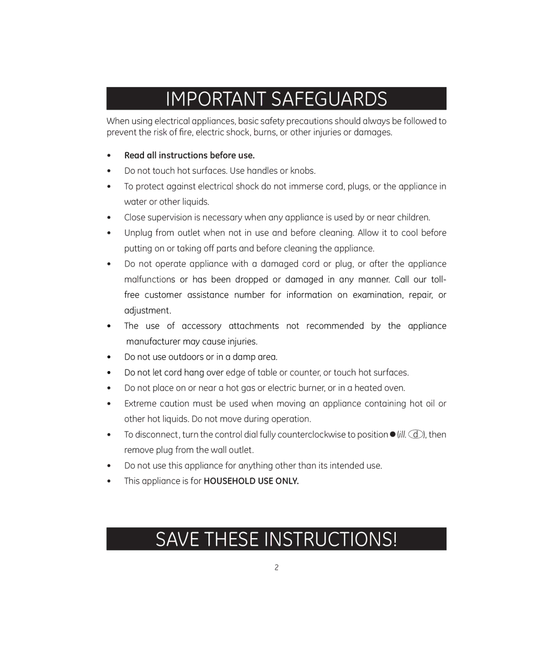 GE 681131692144 manual Important Safeguards, Read all instructions before use 