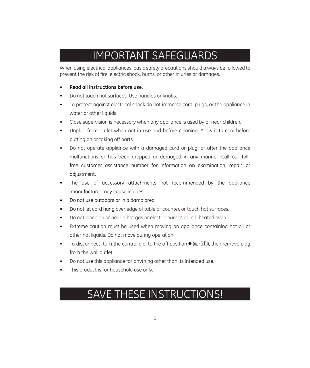 GE 681131692151 manual Important Safeguards, Read all instructions before use 