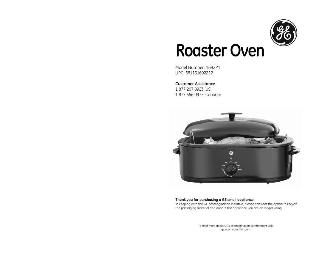 GE 681131692212, 122518 manual Roaster Oven, Customer Assistance 