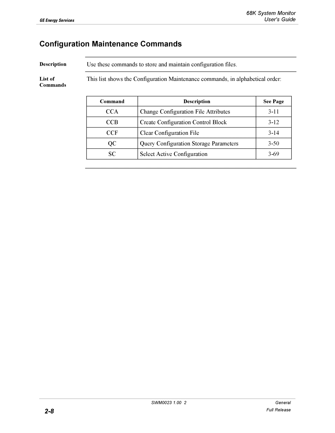 GE 68K System manual Configuration Maintenance Commands, Ccb 