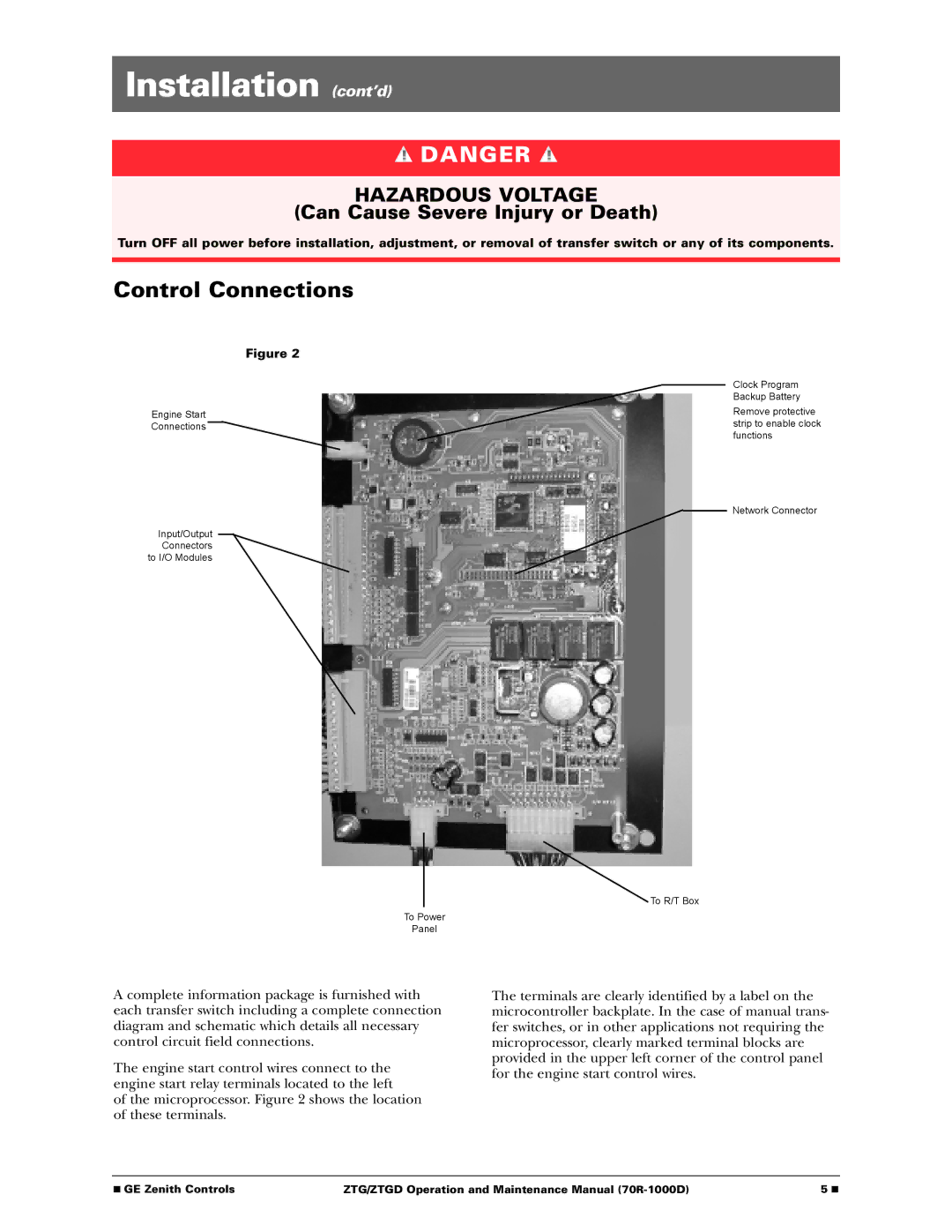 GE 70R-1000D manual Installation cont’d 