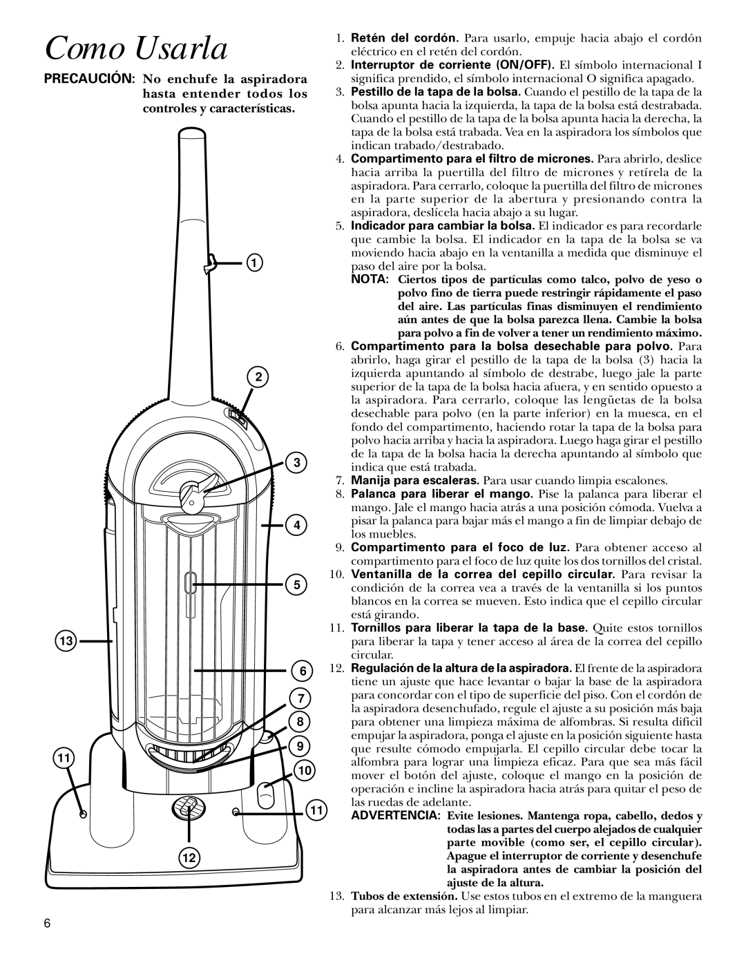 GE 71045, 106575 warranty Como Usarla 