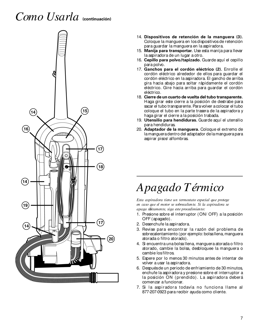 GE 106575, 71045 warranty Apagado Térmico, Como Usarla 