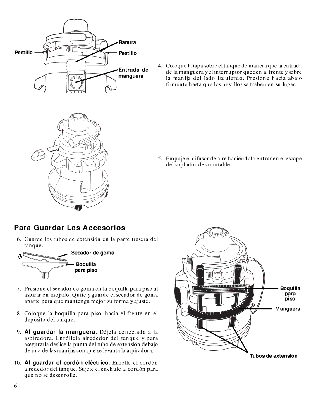 GE 71271, 106679 warranty Para Guardar Los Accesorios 