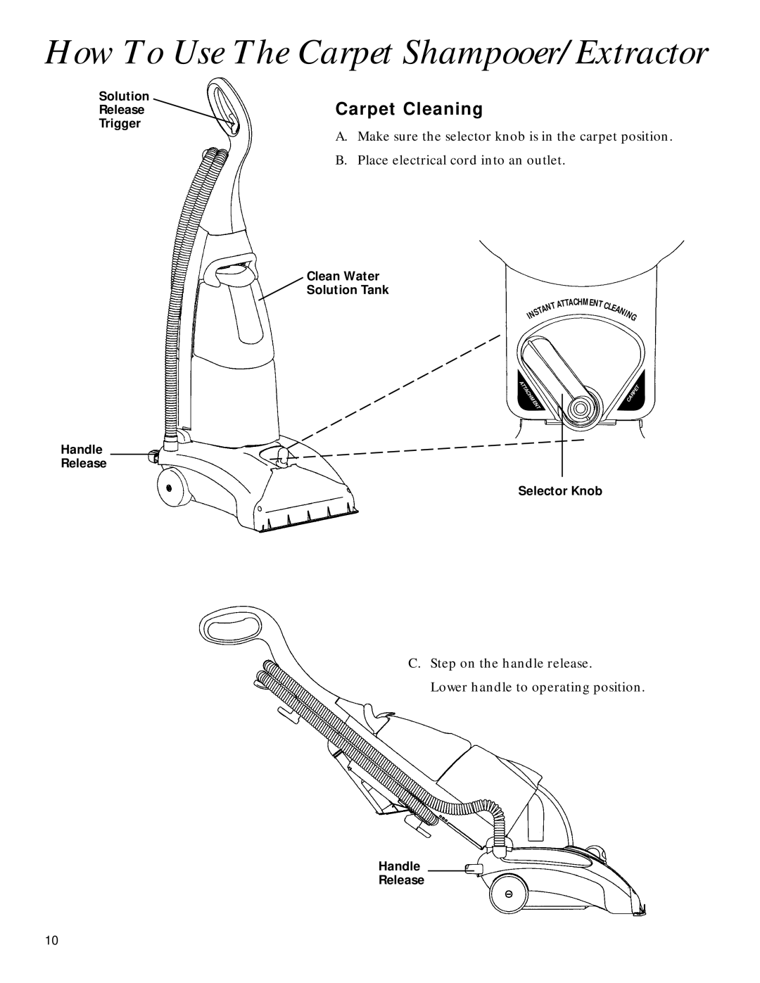 GE 71722 warranty How To Use The Carpet Shampooer/Extractor, Carpet Cleaning 