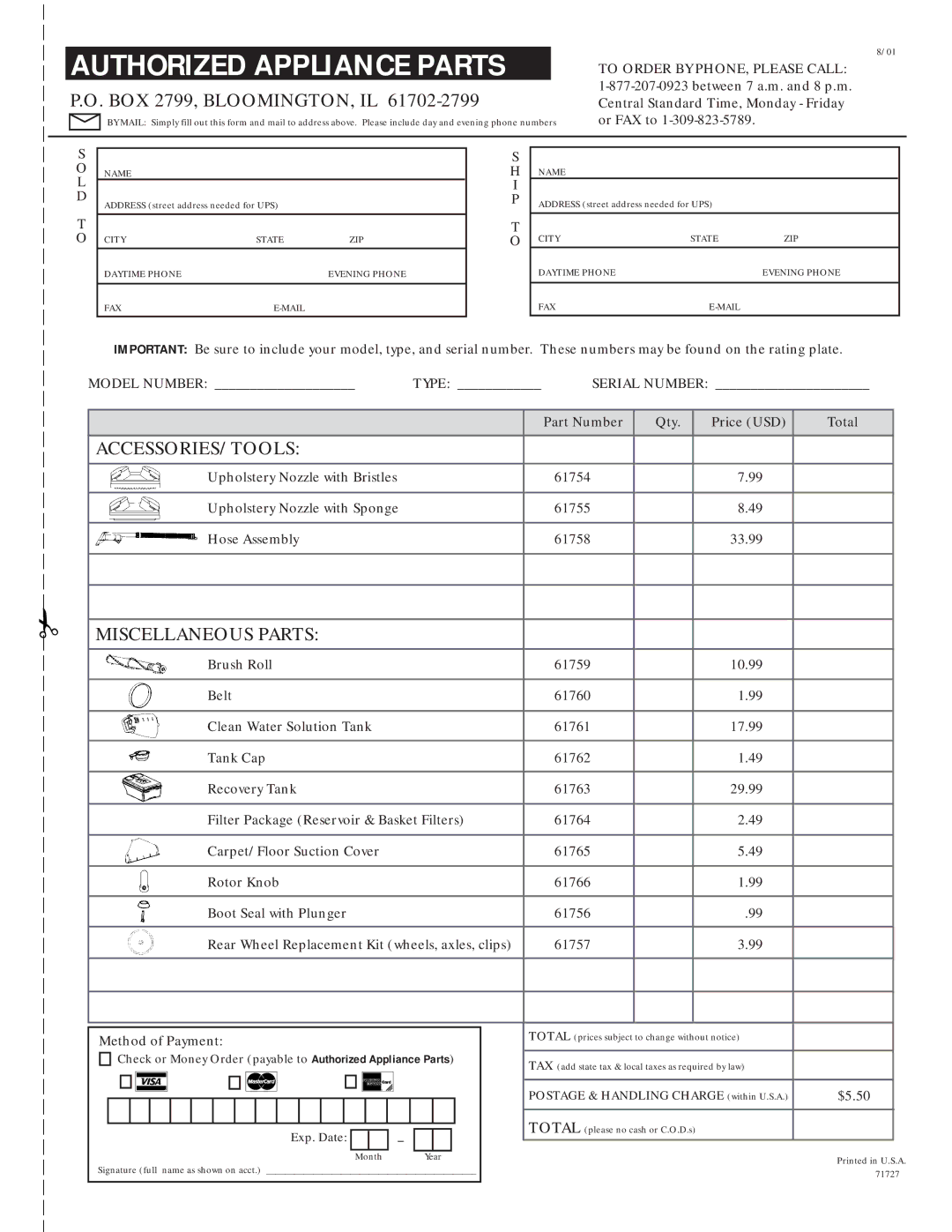 GE 71722 warranty Authorized Appliance Parts 