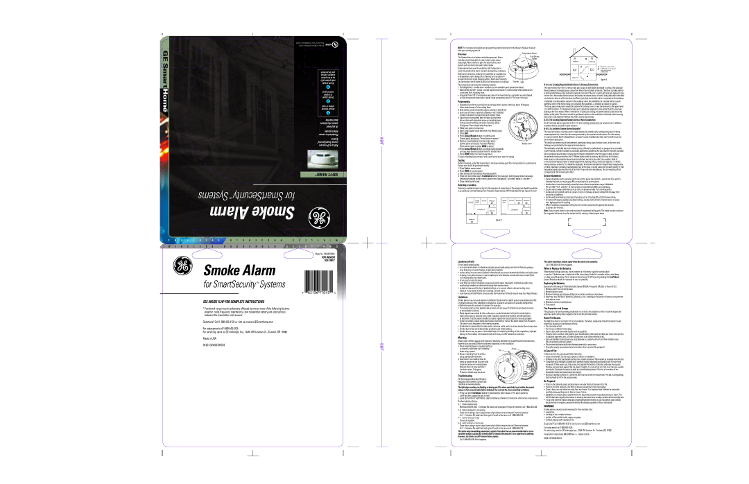 GE 782136710441 owner manual Overview, Programming, Testing, Selecting a Location, General Guidelines, Locations to Avoid 