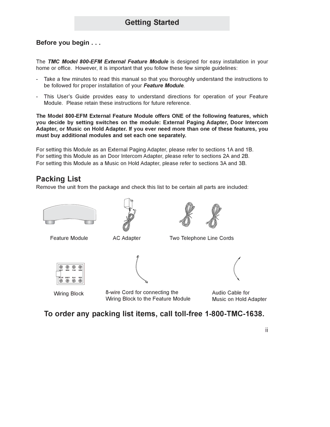 GE 800-EFM manual Packing List, Before you begin 