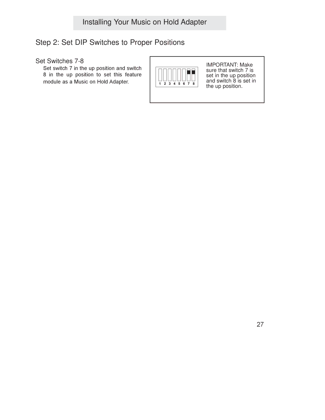 GE 800-EFM manual Set Switches 