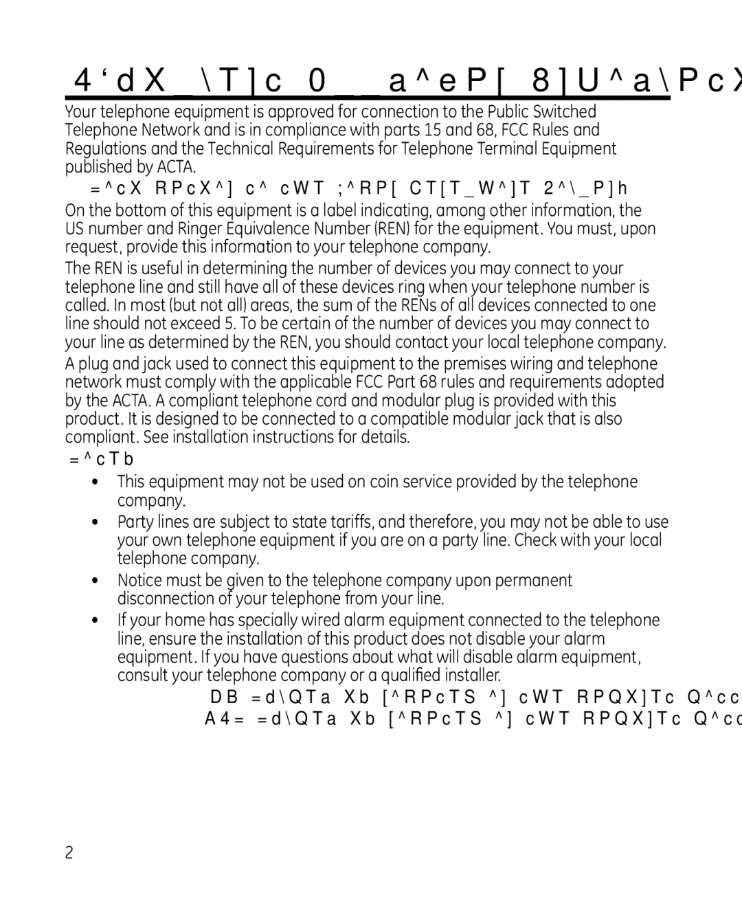 GE 81, 28214xx2, 28214xx1, 0008579 manual Equipment Approval Information, Notification to the Local Telephone Company 