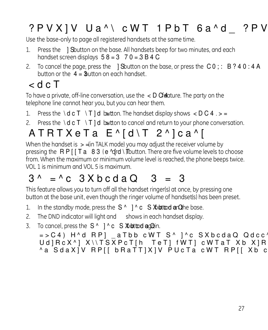 GE 81, 28214xx2, 28214xx1, 0008579 manual Paging from the Base/Group, Mute, Receiver Volume Control, Do Not Disturb D-N-D 