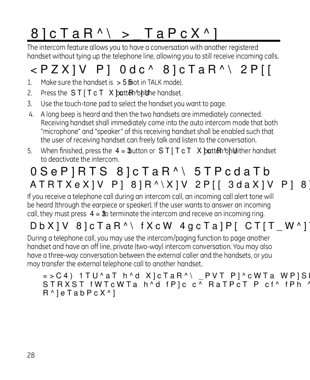 GE 28214xx1, 81, 28214xx2, 0008579 manual Intercom Operation, Making an Auto Intercom Call, Advanced Intercom Features 