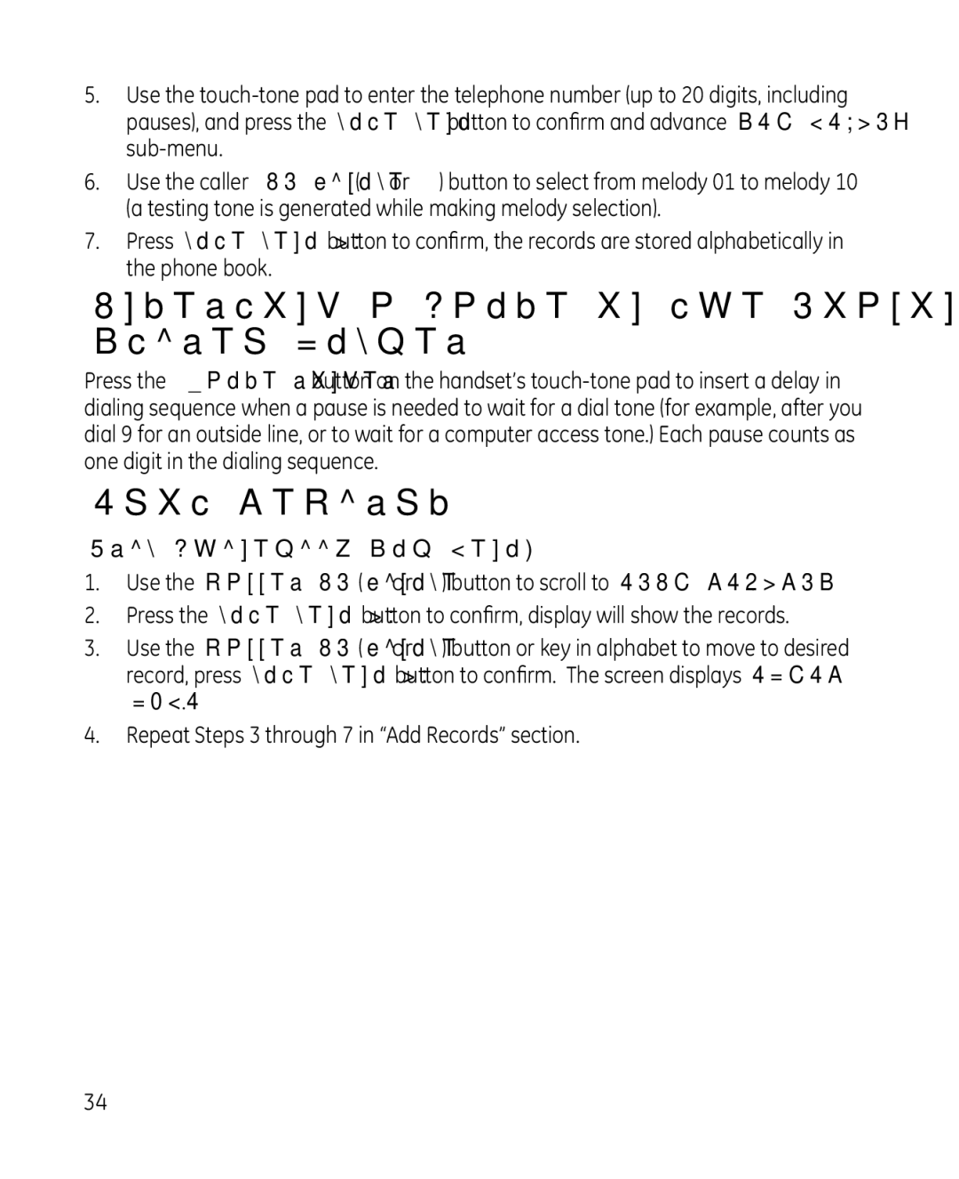 GE 0008579, 81, 28214xx2, 28214xx1 manual Inserting a Pause in the Dialing Sequence of a Stored Number, Edit Records 