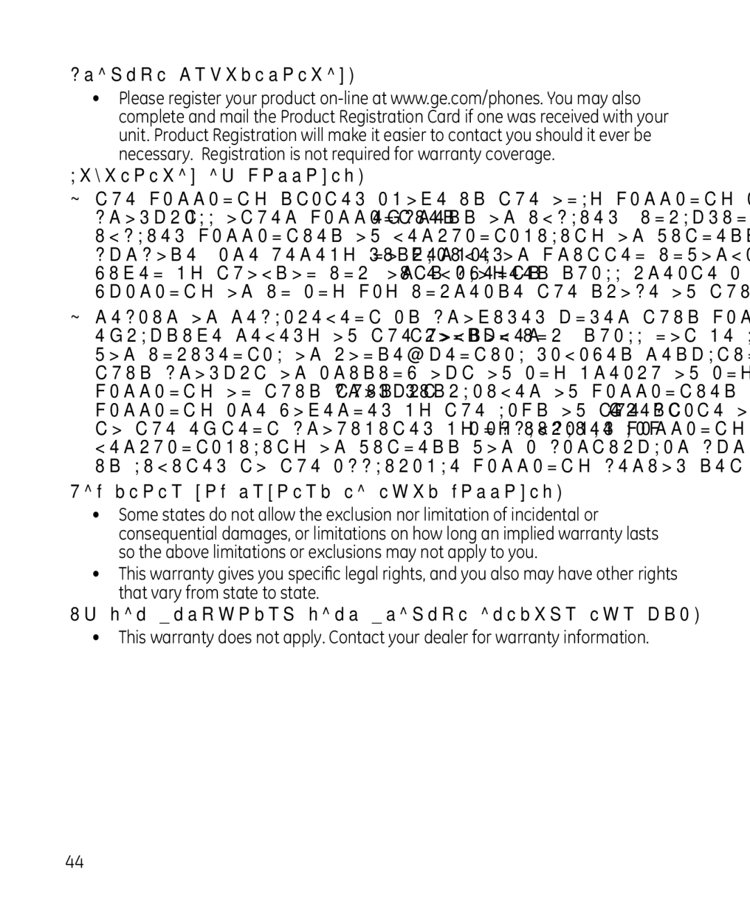 GE 0008579, 81, 28214xx2, 28214xx1 manual Product Registration Limitation of Warranty, How state law relates to this warranty 