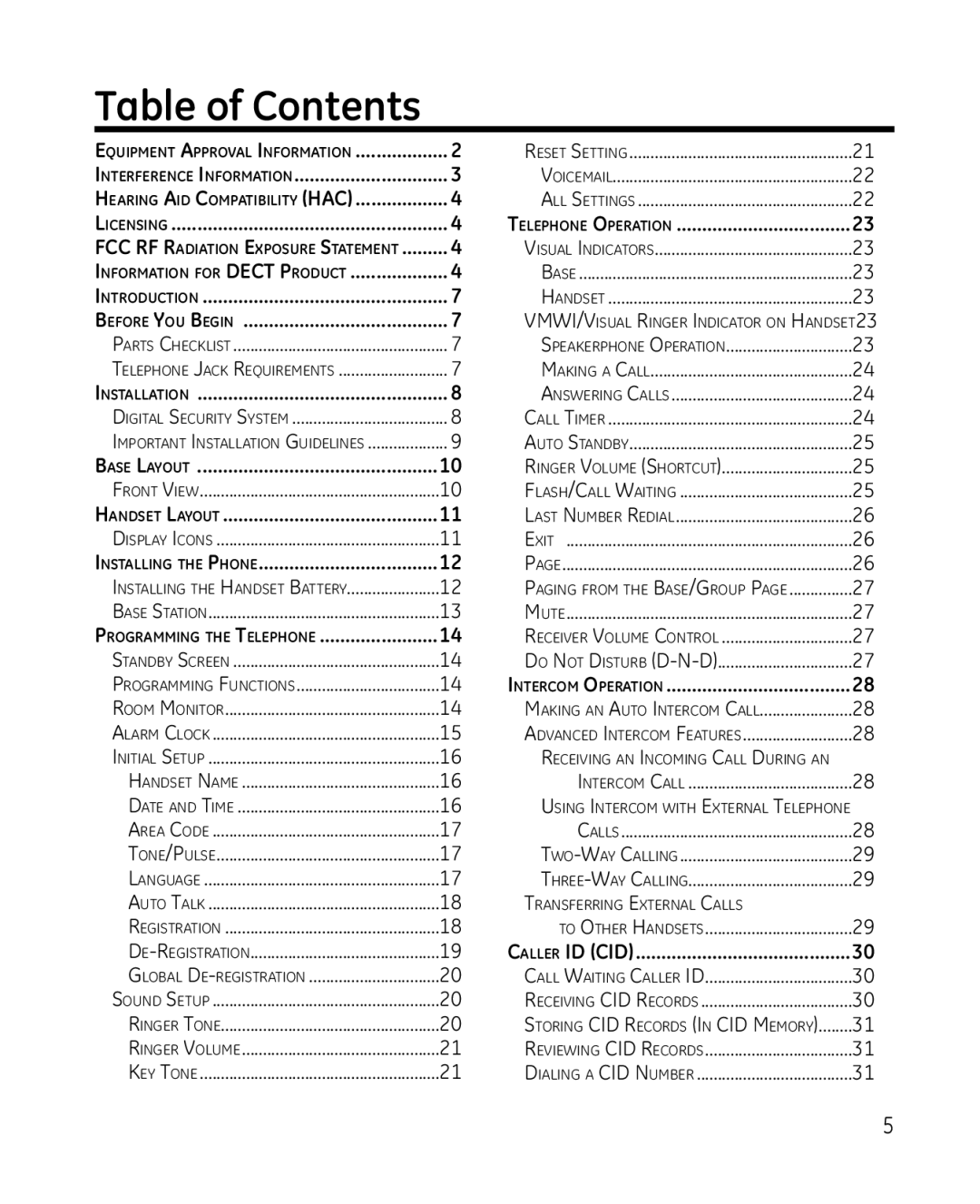 GE 81, 28214xx2, 28214xx1, 0008579 manual Table of Contents 