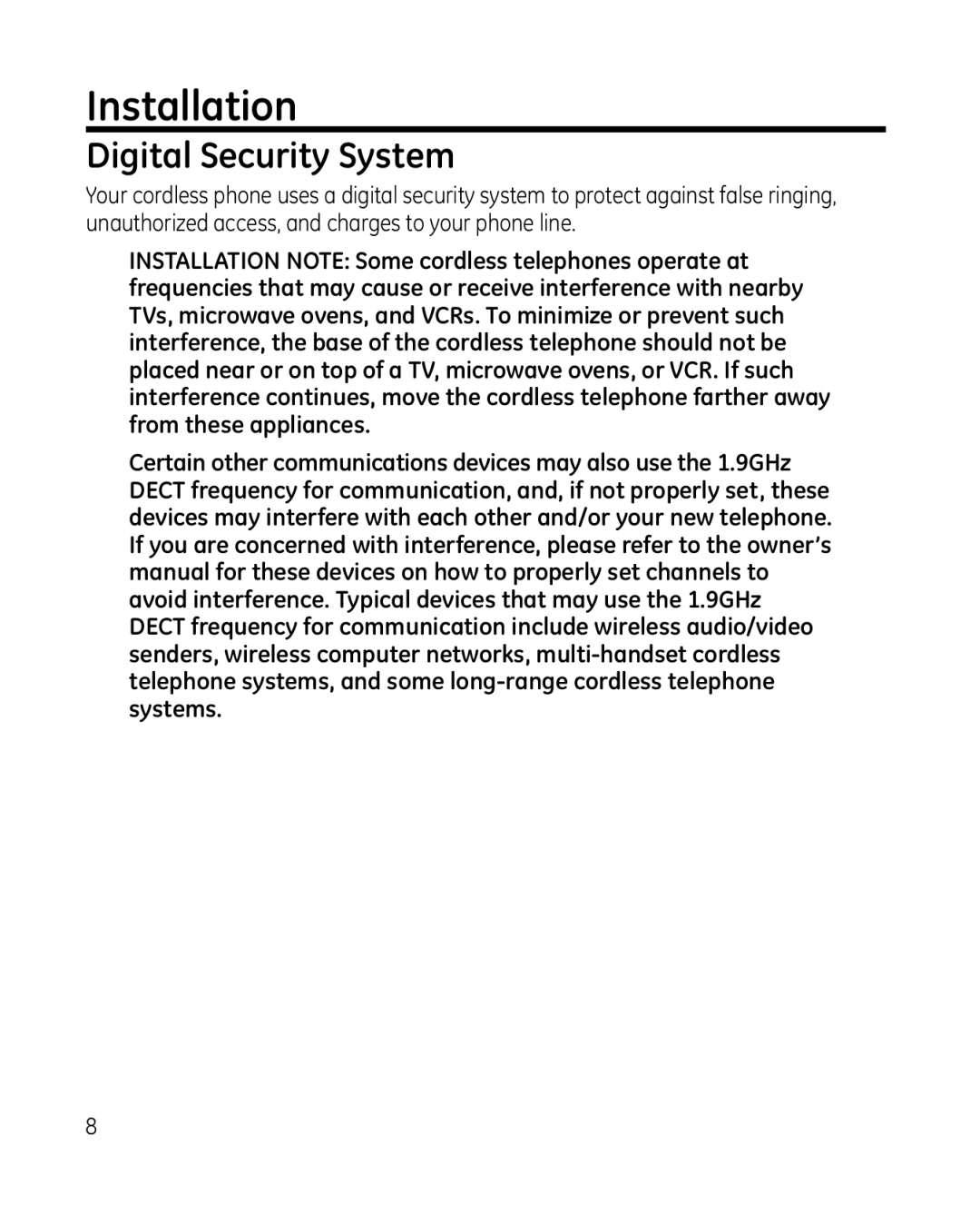 GE 28214xx1, 81, 28214xx2, 0008579 manual Installation, Digital Security System 