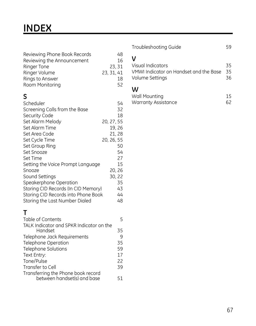 GE 28129xx4, 819, 28129xx6, 28129xx5, 28129xx3, 28129xx2, 0005374 manual Snooze Sound Settings Speakerphone Operation 