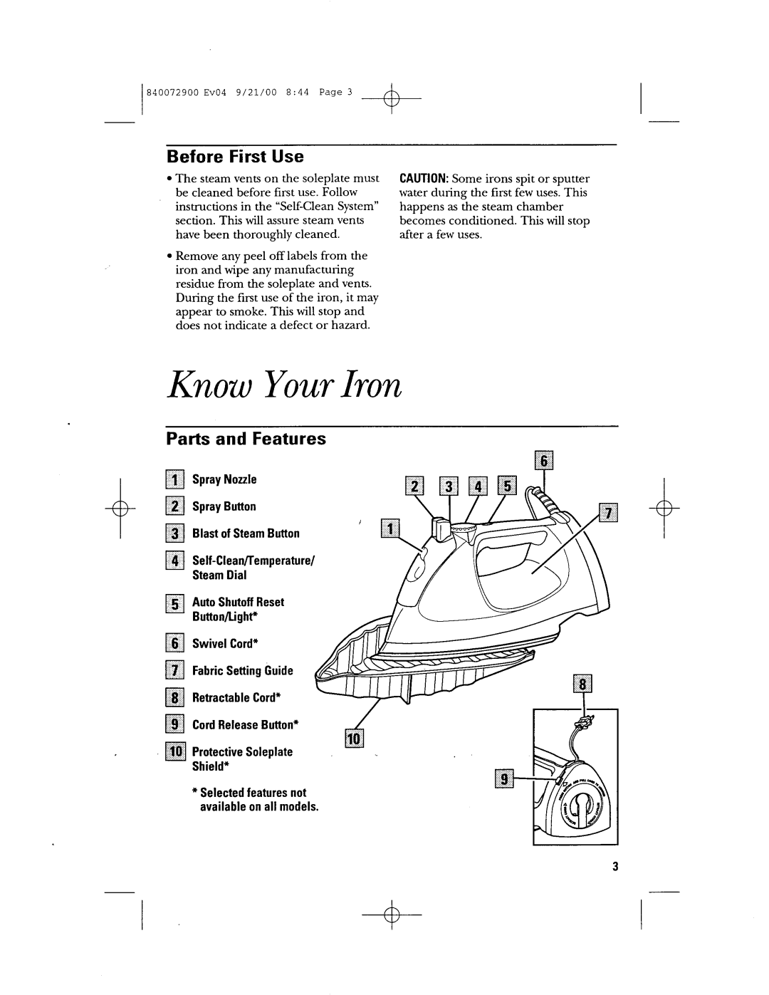 GE 840072900 manual 