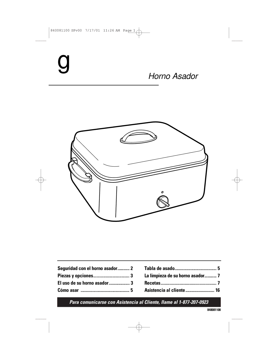 GE 840081100 manual Horno Asador 