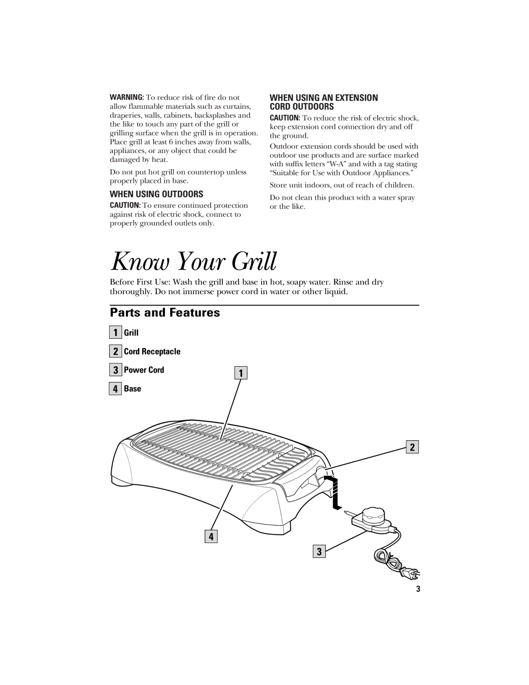 GE 106796, 840081300 manual Know Your Grill, Parts and Features 