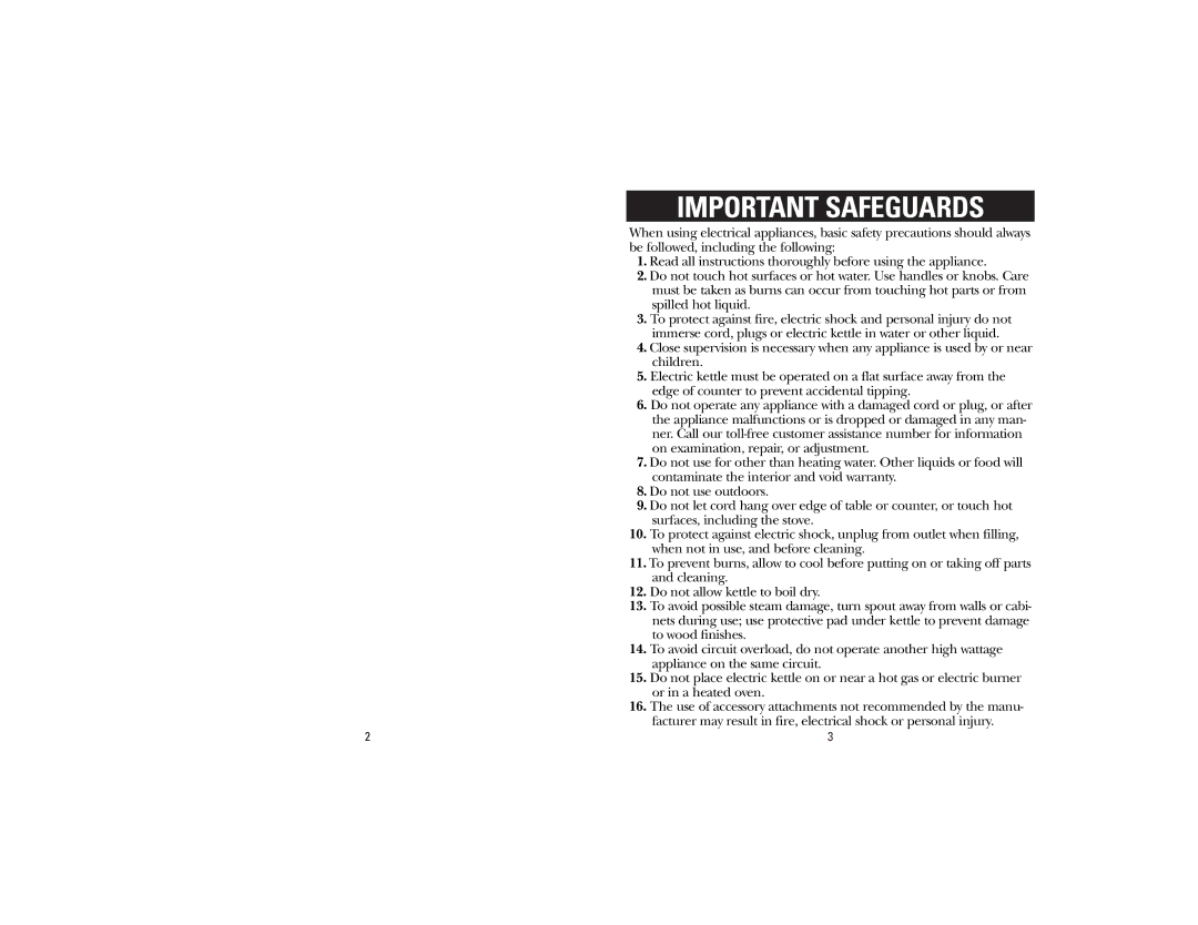 GE 840081700, 106764 manual Important Safeguards 