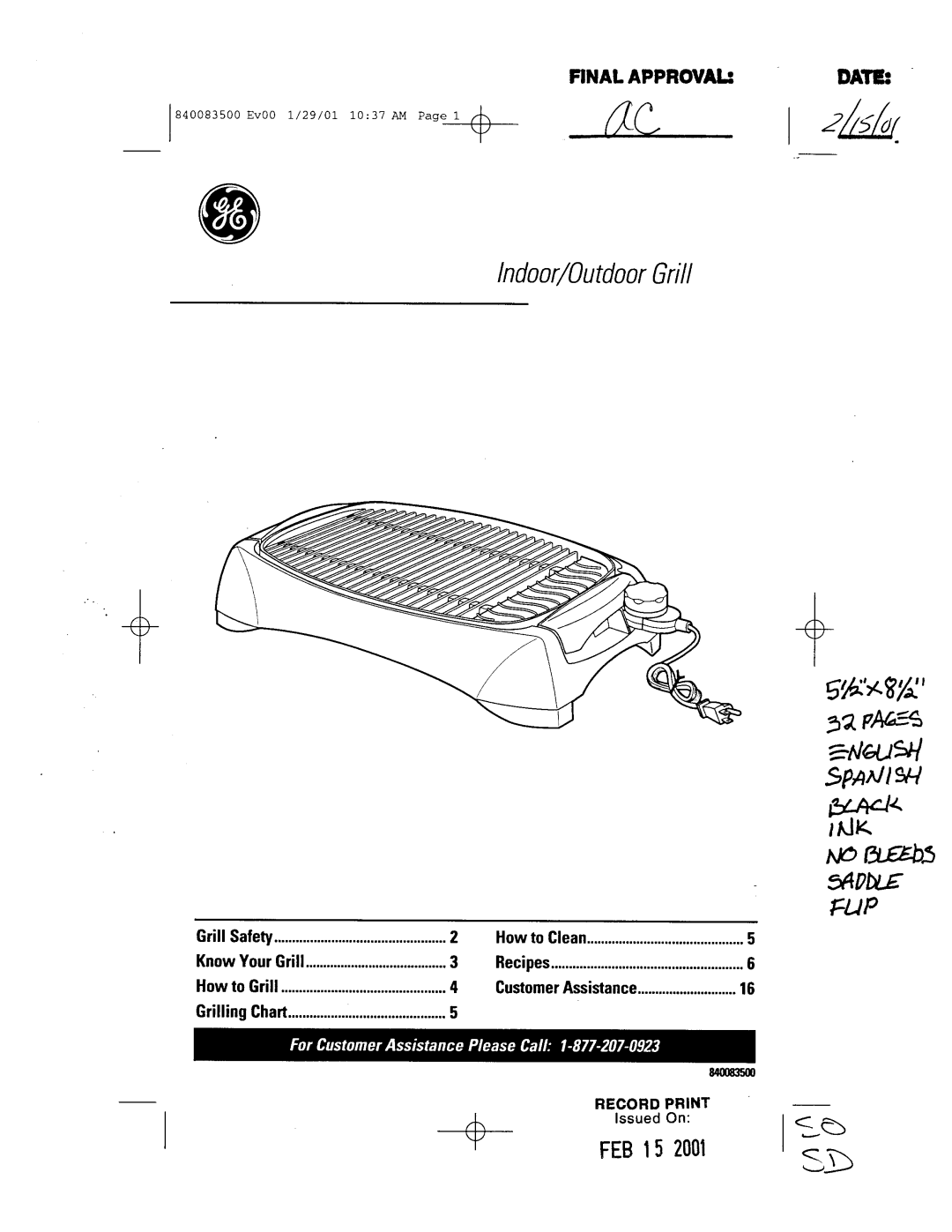 GE 106811, 840083500 manual 