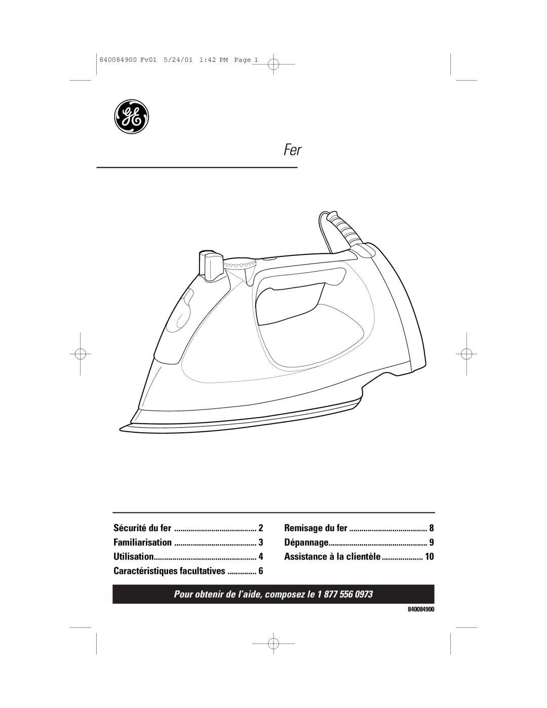 GE 106636, 840084900 manual Fer 