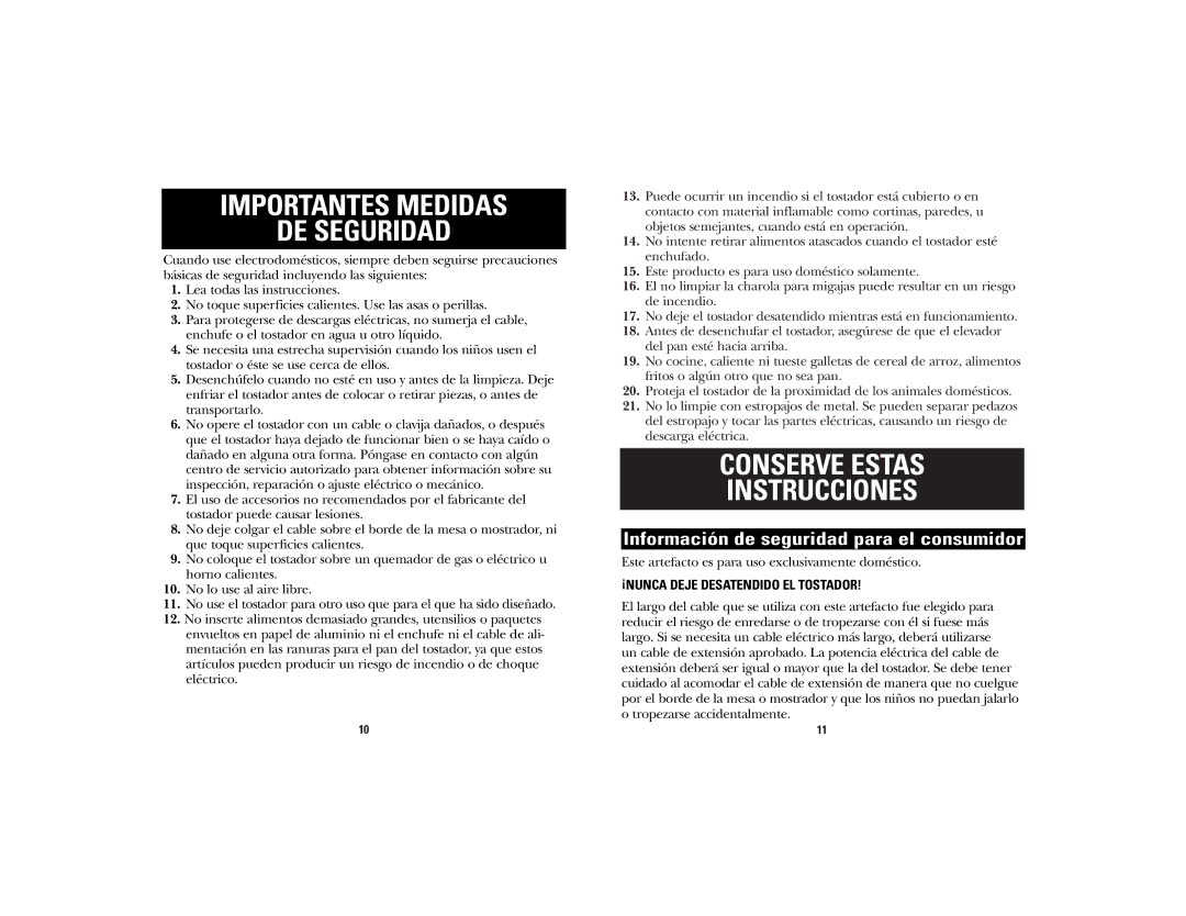 GE 169145, 840101900 manual Importantes Medidas DE Seguridad 